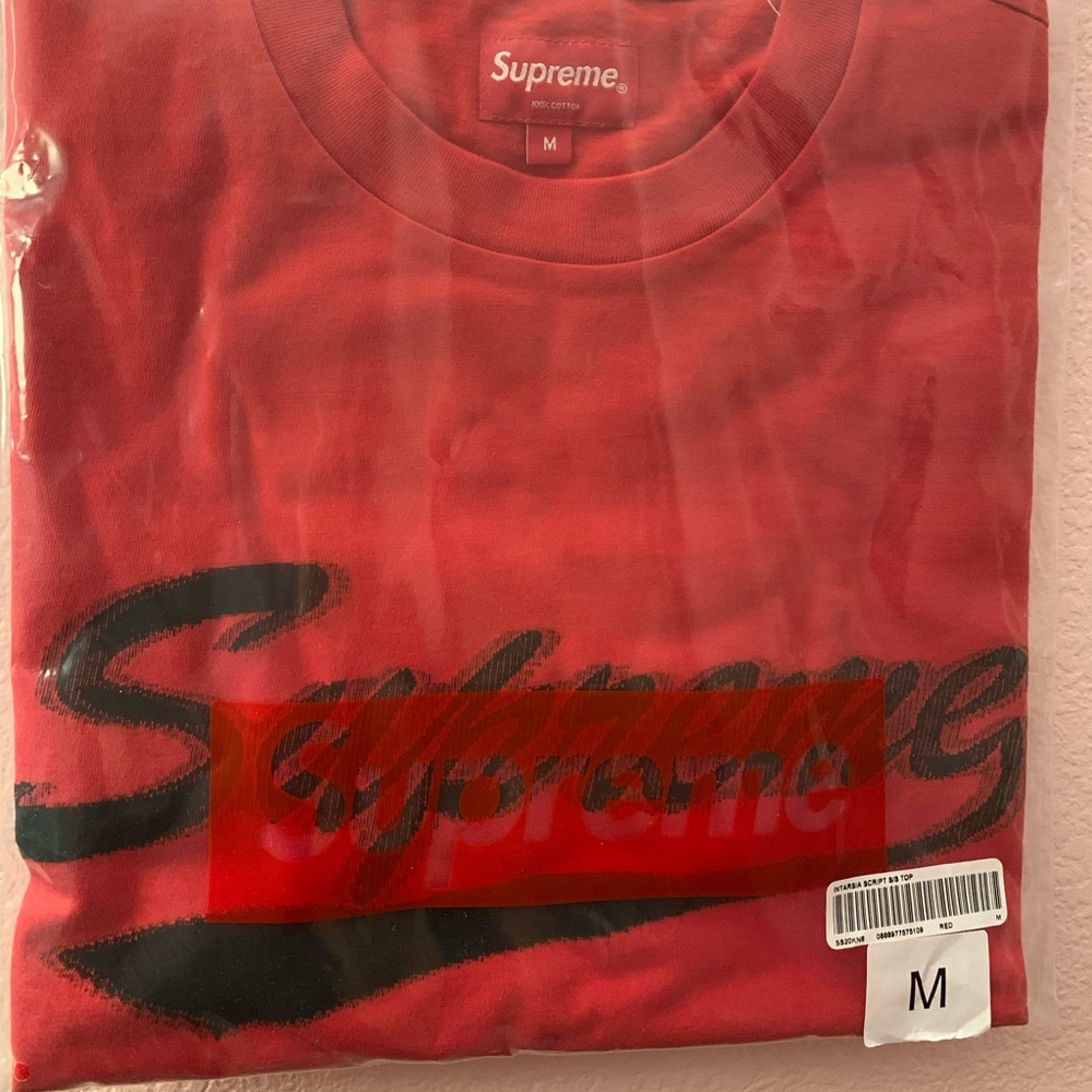 Authentic Supreme Intarsia Script S/S Top - Picture 2 of 2